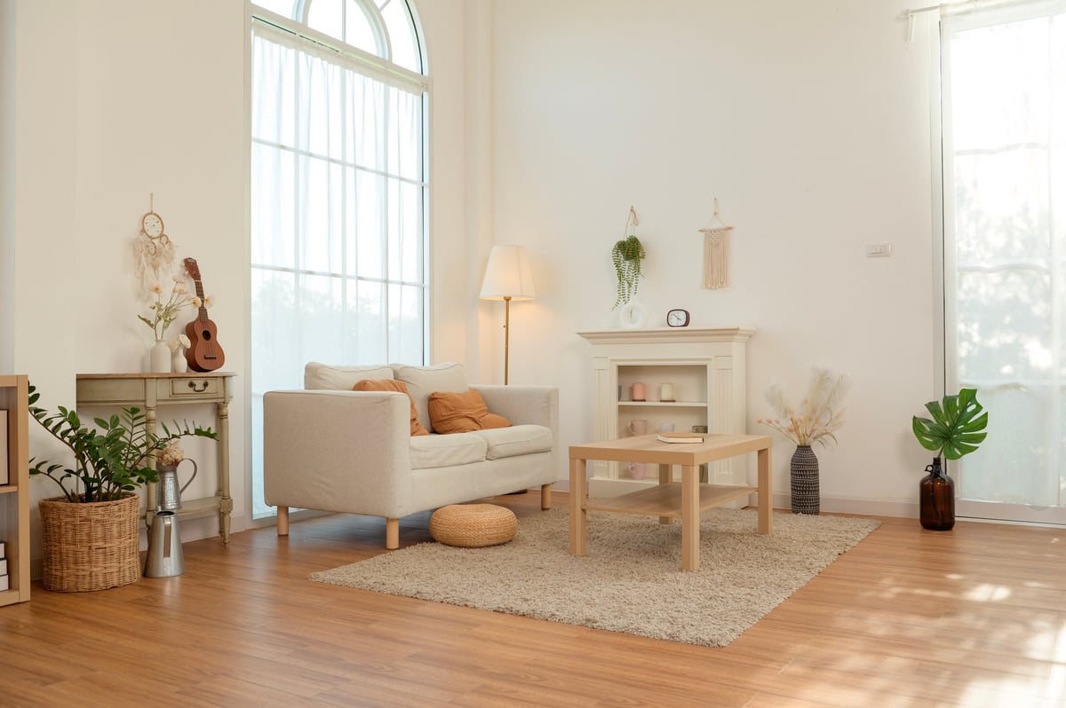 Beautiful modern living room showcasing property maintenance results
